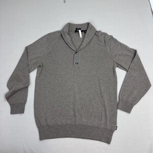 Hugo Boss Men Slim Fit Extra Fine Merino Wool 3 Button Sweater Sz L Taupe‎